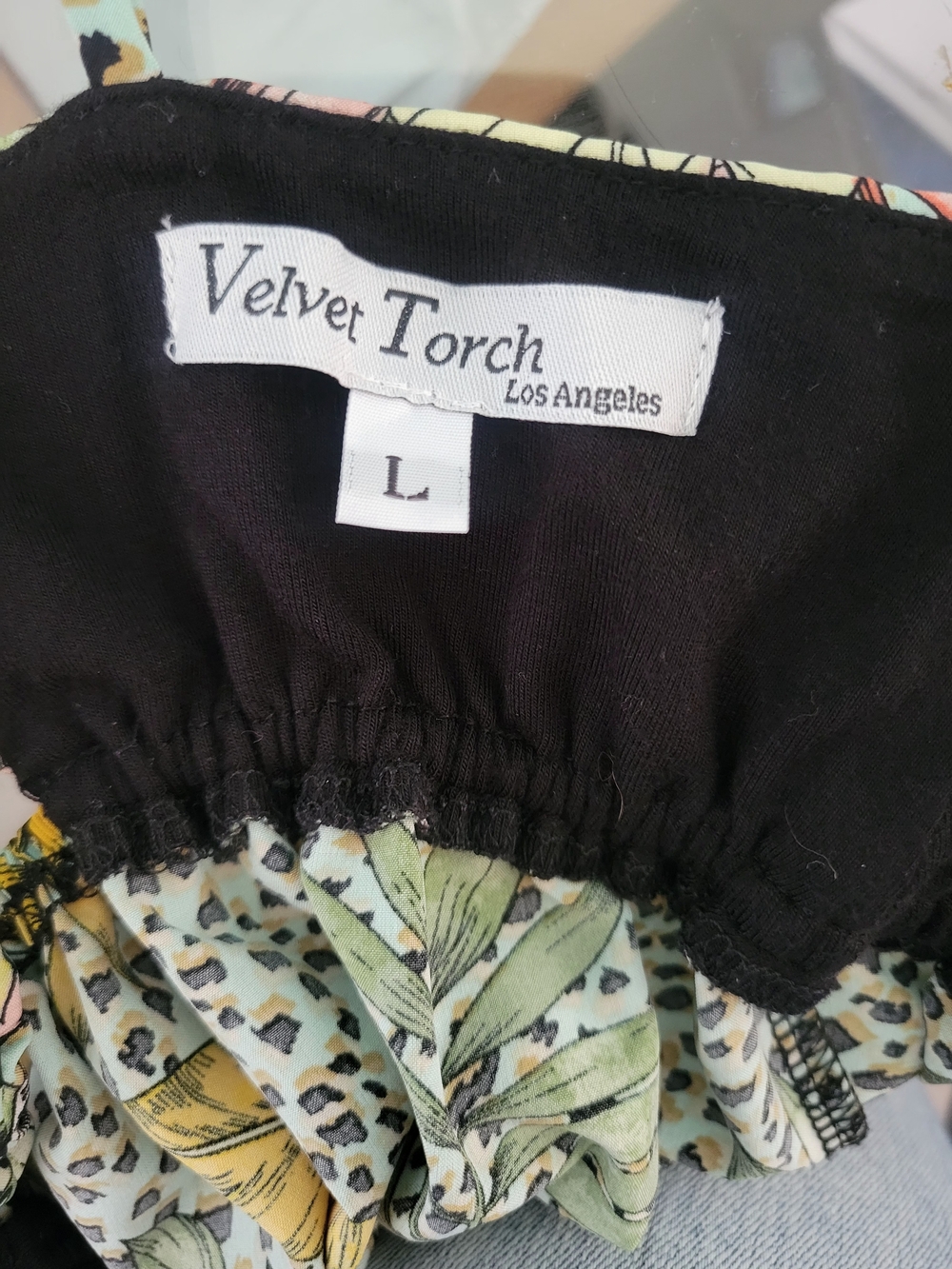 Velvet Torch Los Angeles Tropical Floral Animal Print Mini Dress Size L (Fits M) - Picture 6 of 9